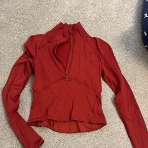 Women's Burnt Red Long Sleeve Top